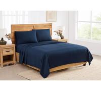 Royal Velvet Signature Dobby Stripe Navy 4 Piece King Sheet Set, Oeko-TEX Certified Confidence