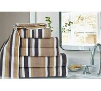 Royal Victorian Pure100% Cotton Stripe Quality 550 GSM Bath Towel, Bath Sheet and Bale Sets (Mocha-Charcoal, Bath Towel)