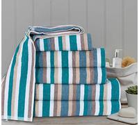 Royal Victorian Pure100% Cotton Stripe Quality 550 GSM Bath Towel, Bath Sheet and Bale Sets (Teal, Bale Set of 6)