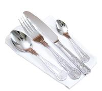 Royal Vintage Cutlery Set Stainless Steel Baroque Silver Kitchen Dining Serving (24)
