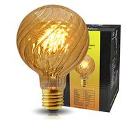 Royal Vintage LED 4w Twisted Globe Edison Style Filament Bulb Smoked Gold Glass G95 E27