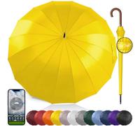 Royal Walk Large Umbrella Windproof Strong Big Golf for 2 Adults Men Women | 54” Wind Resistant Rain Stick Umbrella for Ladies & Gents, Automatic Оpen, UV, Sturdy Rainproof 16-Rib, Wooden Handle, 120 cm