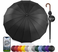 Royal Walk Windproof Umbrella Black Large 54 Inch Automatic Open for 2 Persons