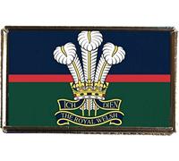Royal Welsh Regiment Military Silver Colour Badge With A Velveteen Bag