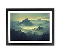 Royal Winter Mountains Framed Print | A2 Black Framed Wall Art | Ready to Hang | Modern Landscape Picture | Living Room Bedroom Lounge Office