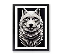 Royal Wolf Framed Wall Art Print A2 Black