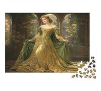 Royal Woman in Green 1000 Pieces Jigsaw Puzzle for Adults Family Game Night Concentration Training Sturdy Paper 52x38cm/1000pcs