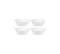 Royal Worcester Serendipity White Cereal Bowls, 16cm, Set of 4 - Fine Bone China, Dishwasher & Microwave Safe