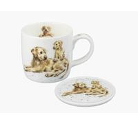 Royal Worcester Wrendale Deigns 0.3 Litre Labrador Dog Mug and Coaster Set Devotion
