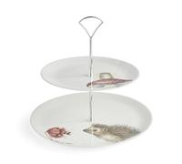 Royal Worcester Wrendale Deigns Two Tier Ceramic Cake Stand - Hedgehog & Mouse