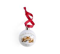 Royal Worcester Wrendale Designs Baby's 1st Christmas Baby foxes Bauble dated 2026