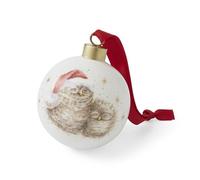 Royal Worcester Wrendale Designs Baby's 1st Christmas Mother and Baby Owl Bauble dated 2025