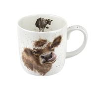 Royal Worcester Wrendale Designs Daisy Chain Mug | 14 Ounce Large Coffee Mug with Cow Design | Made from Fine Bone China | Microwave and Dishwasher Safe