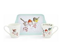 Royal Worcester Wrendale Designs One Snowy Day Mug & Tray Set Christmas Gift