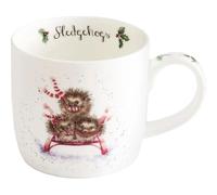 Wrendale Designs Sledgehogs Hedgehogs on a Sledge Christmas Mug