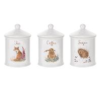 Royal Worcester Wrendale Designs Tea Coffee & Sugar Canisters
