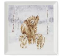 Wrendale Designs Highland Star Square Plate, White