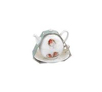 Royal Worcester x Wrendale Designs Tea for One Set - Fine Bone China Teapot with Matching Cup and Saucer, Featuring Charming Robin Illustration by Artist Hannah Dale, 16.5 x 15cm