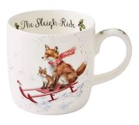 Royal Worcester Wrendale The Sleigh Ride Fox Fine Bone China Mug 310ml