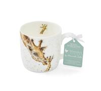 Portmeirion Home & Gifts MMMK5629-XS Mug-First Kiss (Giraffe), Bone China, Multi-Colour, 8.5 x 8.4 x 8 cm, 11 fluid ounces