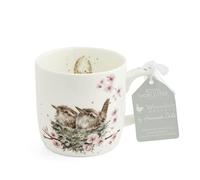 Royal Worcester x Wrendale Designs 'Feather Your Nest' Coffee Mug - Fine Bone China White Mug with Handle, Featuring Cute Bird Animal Design by Artist Hannah Dale, Microwave & Dishwasher Safe, 310ml