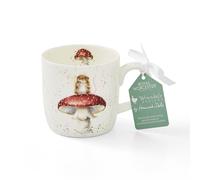 Royal Worcester x Wrendale Designs 'He's a Fun-gi Mouse' Coffee Mug - Fine Bone China White Mug, Dishwasher & Microwave Safe, Mushroom Illustration by Artist Hannah Dale, 350ml