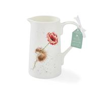 Royal Worcester x Wrendale Designs Jug - Fine Bone China, Suitable for Serving Juice, Tea, or Water, Dishwasher & Microwave Safe, Featuring Floral Design Artwork by Hannah Dale