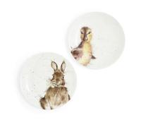 Portmeirion Home & Gifts Wrendale Coupe Plates Set of 2 (Bunny & Duckling), Multicolour (WND3994-XW)