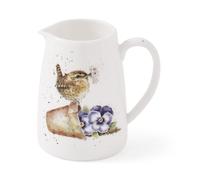 Royal Worcester x Wrendale Designs Wren Posy Jug (125ml) - Fine Bone China Small Jug for Milk, Cream or Floral Display with Bird Illustration