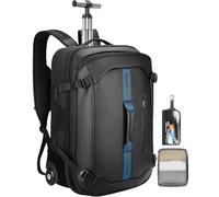 RoyalAnt Travel Rolling Backpack Carry-On Set with 2 Storage Bags, 50L Wheeled Laptop Backpack with Wheels, Water-Resistant Luggage for Commute, Work, Travel, Camping & Fitness