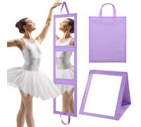 ROYALAY Foldable Full Length Mirror with Handle - 47 * 13in Portable Travel & Backstage Mirror (Purple)