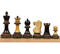 RoyalChessMall -3.9" Parker Staunton Carved Chess Pieces Only Set- Lacquer (Gloss) Finish Boxwood…