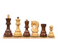 RoyalChessMall -3.9" Russian Zagreb 59' Chess Pieces only Set - Golden Rosewood and Boxwood