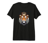 Royalcore - Bearded Tiger with Crown Premium T-Shirt