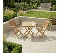 Royalcraft 2 Seater Folding Space Saving Square Wood Bistro Set - Natural Wood
