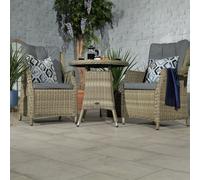 Royalcraft 2 Seater Round Rattan Comfort Bistro Set - Beige