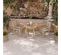 Royalcraft 2 Seater Round Wood Stacking Roma Bistro Set - Natural Wood
