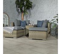 Royalcraft 4 Seater Rectangular Rattan Multi Setting Relaxer Set - Beige