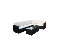 Royalcraft Berlin Six Seater Corner Lounging Set in Black Royalcraft Black