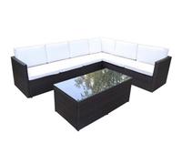 Royalcraft Berlin Six Seater Corner Lounging Set In Brown