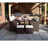 Cannes Cube Dining Set - Brown / 10