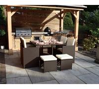 Royalcraft Cannes Brown 8 Seater 9 Piece Cube Set