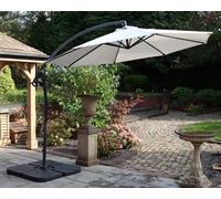 Royalcraft Ivory 3M Deluxe Pedal Operated Rotational Cantilever Powder Coated Parasol With Cross Stand