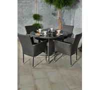 Royalcraft Malaga 4 Fixed Seat Dining Set Grey
