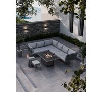 Royalcraft Mayfair Garden Firepit Lounge Set Grey