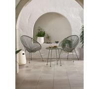Royalcraft Monaco Rattan Bistro Table and 2 Chairs Grey