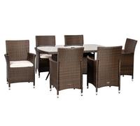 Royalcraft Nevada Brown 6 Seater Kd Rectangular Dining Set