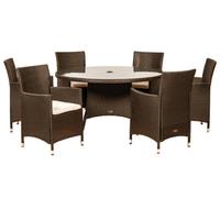 Royalcraft Nevada Brown 6 Seater Kd Round Dining Set