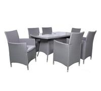 Royalcraft Nevada Grey 6 Seater Kd Rectangular Dining Set
