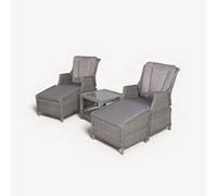 Royalcraft Paris 2 Seater High Back Recliner Comfort Set, Grey